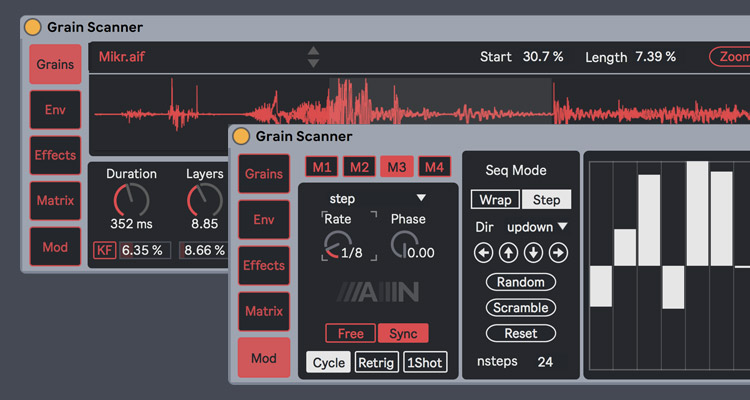 Grain Scanner para Ableton experimenta con texturas alienígenas, efectos glitch, y capas masivas de ambiente