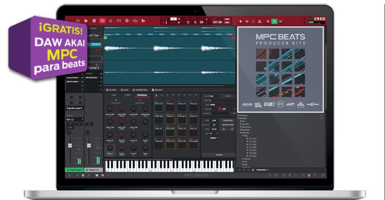 AKAI MPC Beats un DAW gratis PC Mac de baterías con método MPC