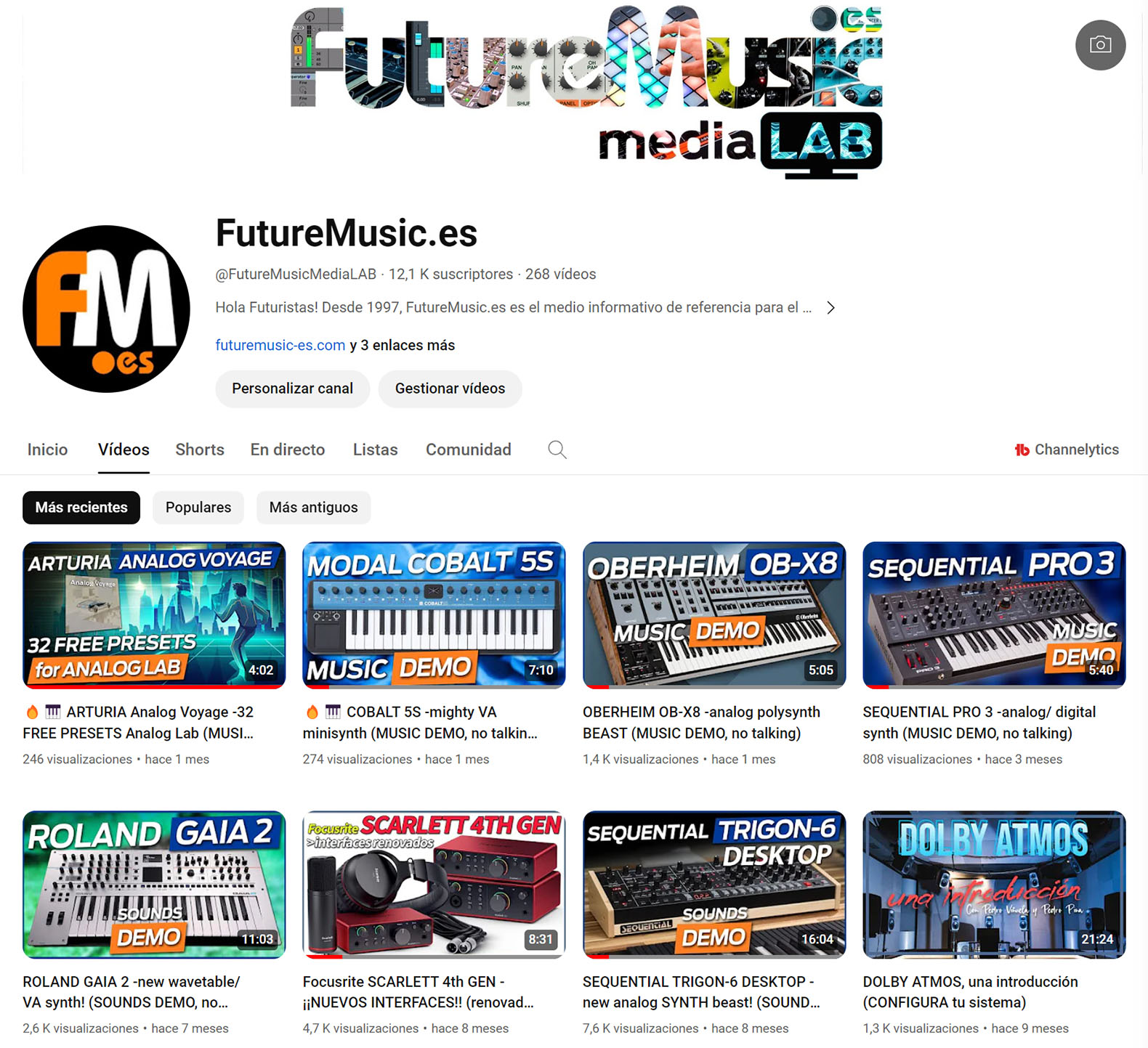 Algunos vídeos en el canal de FutureMusic media[LAB] YouTube