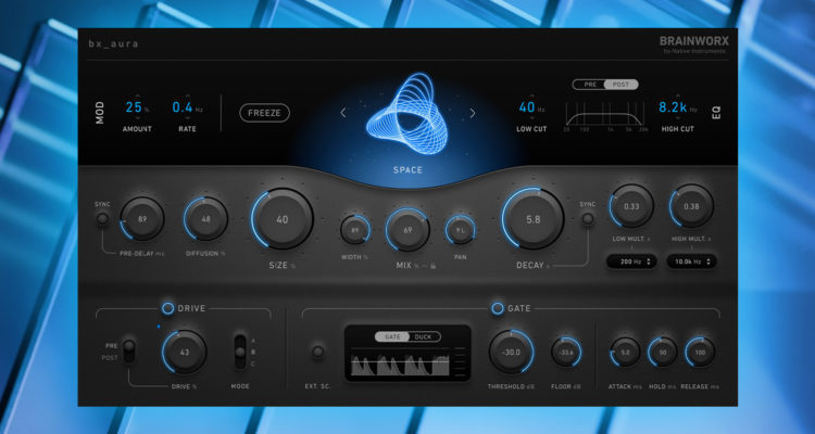 Brainworx bx_aura es la nueva reverb avanzada que esculpe tus pistas a lo largo del tiempo y el espacio