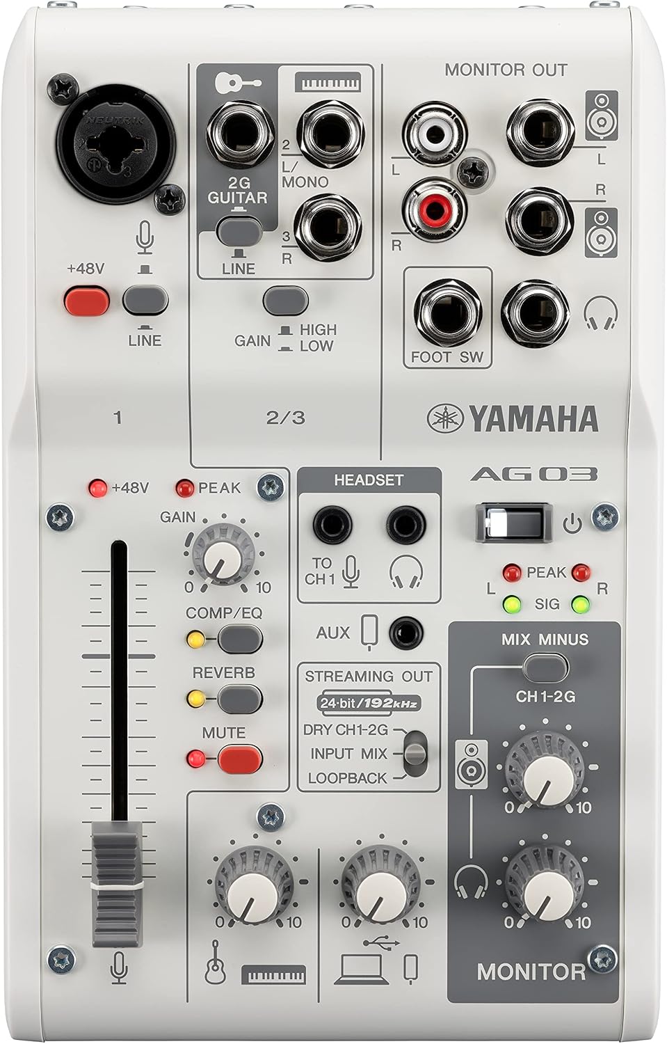 Interface de audio para streaming con mezclador Yamaha AG03MK2