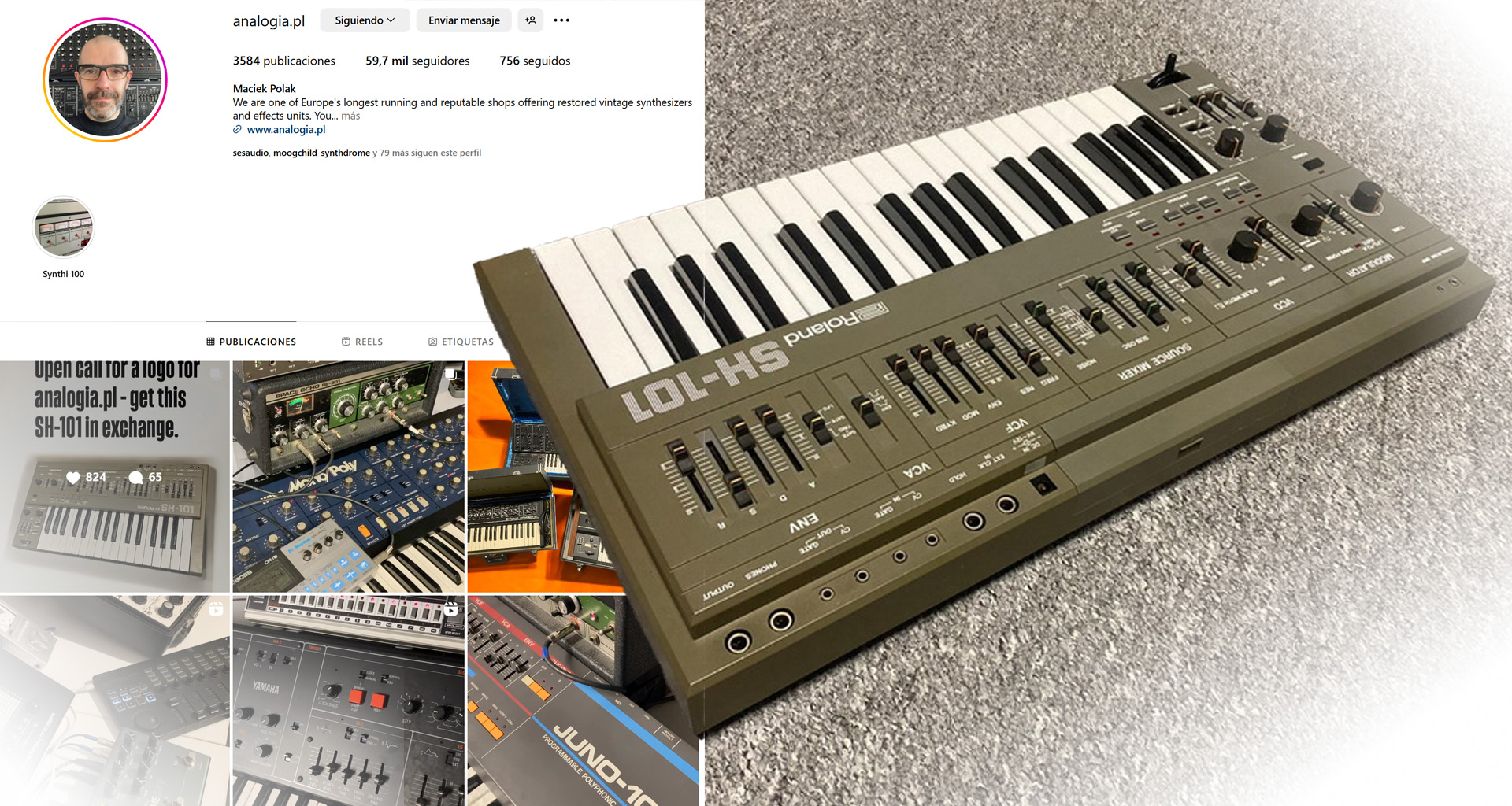 Consigue este fantástico sintetizador analógico clásico Roland SH-101 (restaurado incluso), diseñando un logotipo de marca para Analogia.pl