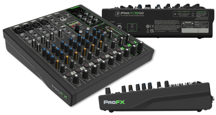 Mackie ProFX10 Go es un mixer autónomo con batería que también funciona como interface de audio USB-C